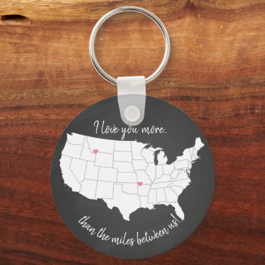 アメリカ私は私たちの間のマイル以上にあなたを愛 キーホルダー (正面)