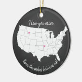 アメリカ私は私たちの間のマイル以上にあなたを愛 セラミックオーナメント (左)