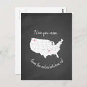 アメリカ私は私たちの間のマイル以上にあなたを愛 ポストカード (正面/裏面)
