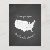 アメリカ私は私たちの間のマイル以上にあなたを愛 ポストカード (正面)