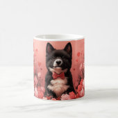 アメリカ秋田とバラ – バレンタインデー コーヒーマグカップ (中央)