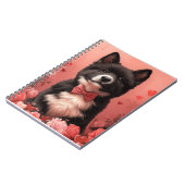 アメリカ秋田とバラ – バレンタインデー ノートブック (左側)