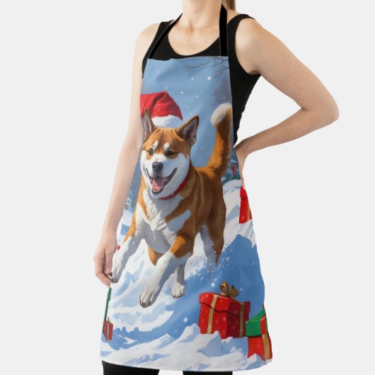 アメリカ秋田クリスマスフェスティバル雪景色 エプロン (インサイチュ)