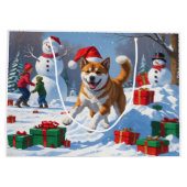 アメリカ秋田クリスマスフェスティバル雪景色 ラージペーパーバッグ (裏面)