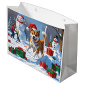 アメリカ秋田クリスマスフェスティバル雪景色 ラージペーパーバッグ (裏面アングル)