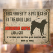 アメリカ秋田シルエットおもしろいガードドッグ警告ズ ウィンドウサイン (シート2)