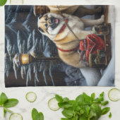 アメリカ秋田スノースイードライドクリスマスデコール キッチンタオル (折り畳み)