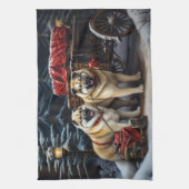 アメリカ秋田スノースイードライドクリスマスデコール キッチンタオル (縦)