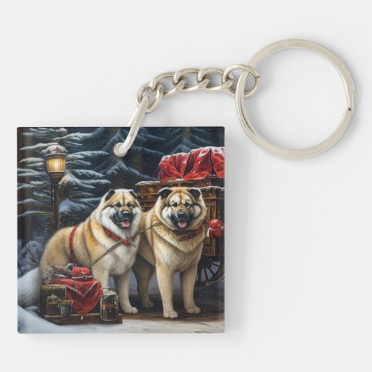 アメリカ秋田スノースイードライドクリスマスデコール キーホルダー (裏面)