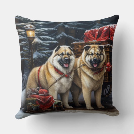 アメリカ秋田スノースイードライドクリスマスデコール クッション (裏面)