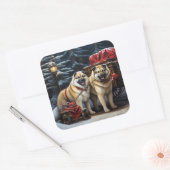 アメリカ秋田スノースイードライドクリスマスデコール スクエアシール (封筒)