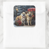 アメリカ秋田スノースイードライドクリスマスデコール スクエアシール (バッグ)