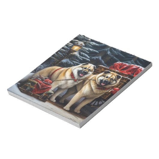 アメリカ秋田スノースイードライドクリスマスデコール ノートパッド (回転)