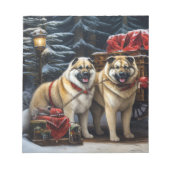 アメリカ秋田スノースイードライドクリスマスデコール ノートパッド (正面)