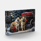 アメリカ秋田スノースイードライドクリスマスデコール フォトブロック (左)