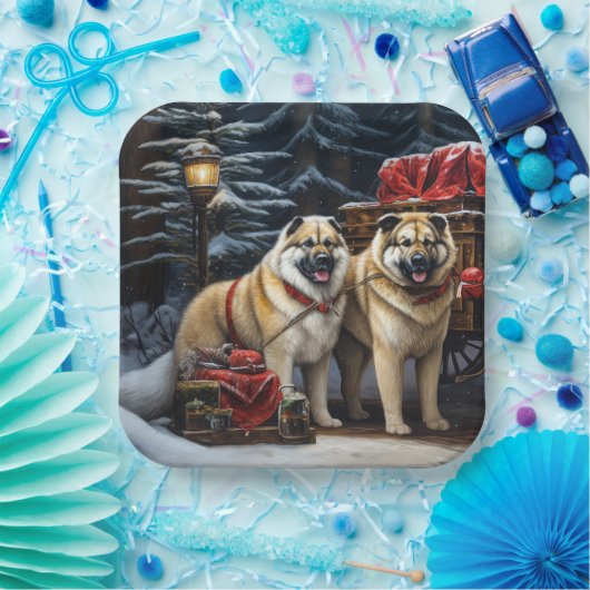 アメリカ秋田スノースイードライドクリスマスデコール ペーパープレート (パーティー)