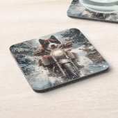 アメリカ秋田犬がオートバイクリスマスにライディング コースター (左側)