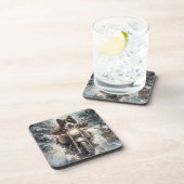 アメリカ秋田犬がオートバイクリスマスにライディング コースター (右側)