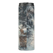 アメリカ秋田犬がオートバイクリスマスにライディング タンブラー (裏面)