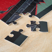 アメリカ秋田犬の未来的な要素ポートレート3 ジグソーパズル (側面)