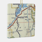 アメリカ秋IDヴィンテージマップ セラミックオーナメント (右)