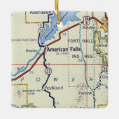 アメリカ秋IDヴィンテージマップ セラミックオーナメント (正面)