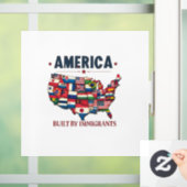 アメリカ移民の愛国心を持つアメリカ ウィンドウサイン (ホーム)