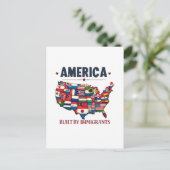アメリカ移民の愛国心を持つアメリカ シーズンポストカード (スタンド正面)