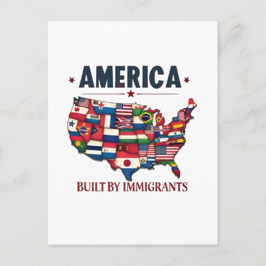 アメリカ移民の愛国心を持つアメリカ シーズンポストカード (正面)