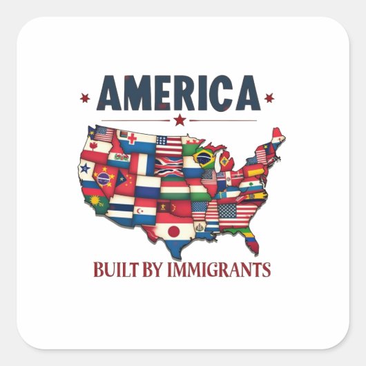 アメリカ移民の愛国心を持つアメリカ スクエアシール (正面)