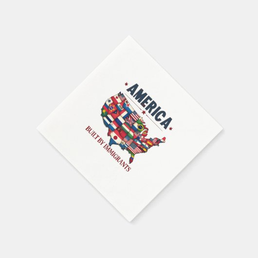 アメリカ移民の愛国心を持つアメリカ スタンダードカクテルナプキン (角)