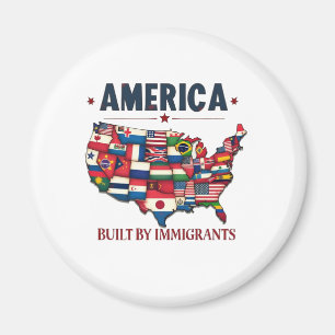 アメリカ移民の愛国心を持つアメリカ マグネット