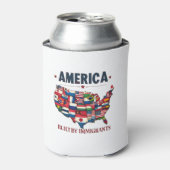 アメリカ移民の愛国心を持つアメリカ 缶クーラー (缶正面)