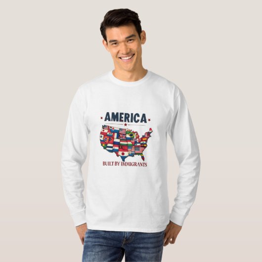 アメリカ移民の愛国心を持つアメリカ Tシャツ (正面フル)