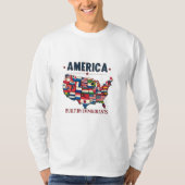 アメリカ移民の愛国心を持つアメリカ Tシャツ (正面)