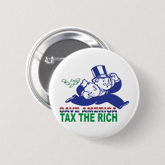 アメリカ税を金持ち救って下さい 缶バッジ (正面&裏面)