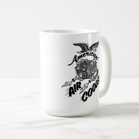 アメリカ空冷エンジンの空気 コーヒーマグカップ (正面右)