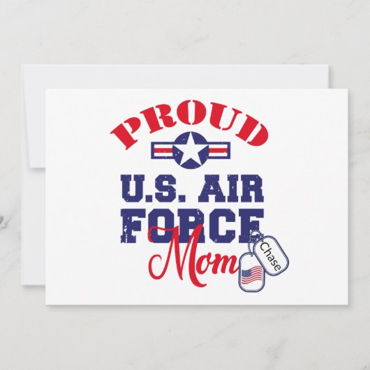 アメリカ空軍のママのための名入れドッグタグ シーズンカード (正面)
