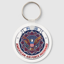 アメリカ空軍の夫を誇りに思う キーホルダー