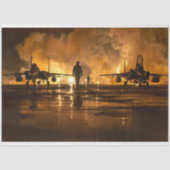 アメリカ空軍ジェット炎の離陸デコパージュ 薄葉紙 (正面)