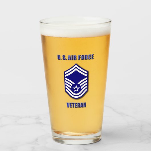 アメリカ空軍上級曹長 ガラスカップ タンブラーグラス (ドリンク正面)