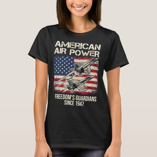 アメリカ空軍 フリーダムの守護者 ヴィンテージジェット Tシャツ (正面)