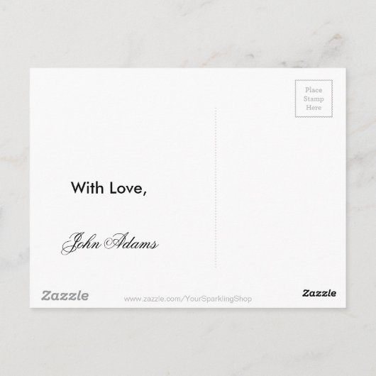 アメリカ第一愛国者米国国旗のヴィンテージ文字 ポストカード (裏面)