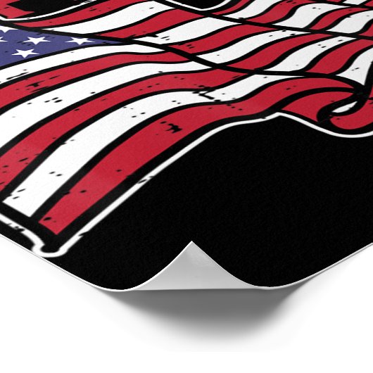 アメリカ第一米国国旗のメモリアルデー7月4日 ポスター (角)