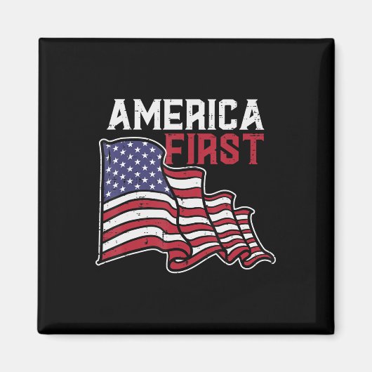 アメリカ第一米国国旗のメモリアルデー7月4日 マグネット (正面)