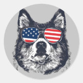 アメリカ第4回7月の犬#5 ラウンドシール (正面)