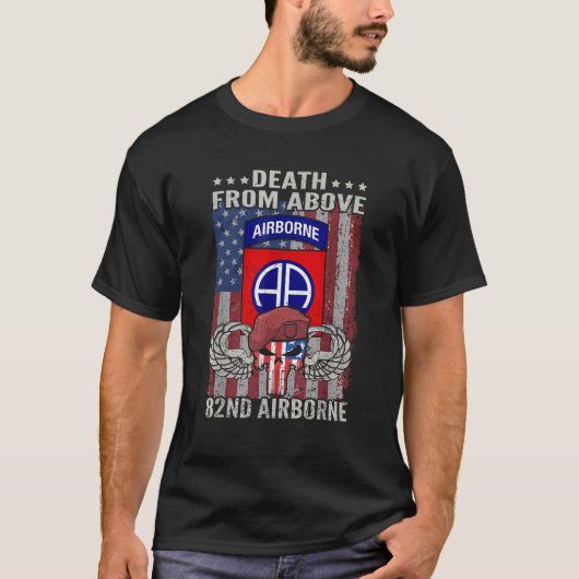 アメリカ第82師団ベテラ上空での死亡 Tシャツ (正面)