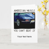 アメリカ筋肉車、クラシックおよびヴィンテージの青V8 カード (黄色い花)