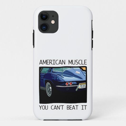 アメリカ筋肉車、クラシックおよびヴィンテージの青V8 Case-Mate iPhoneケース (裏面)