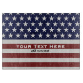 アメリカ米国の旗の愛国心が強い7月4日のカスタム カッティングボード (正面)